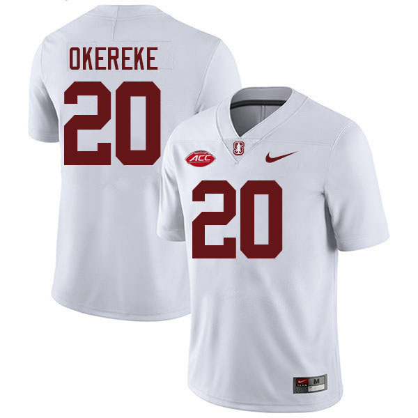 Bobby Okereke Stanford Jersey,Stanford Cardinal #20 Bobby Okereke Football Jersey Stitched-White